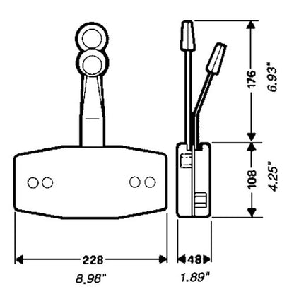 Ultraflex B47 / B49 Twin Lever Side Mount Control