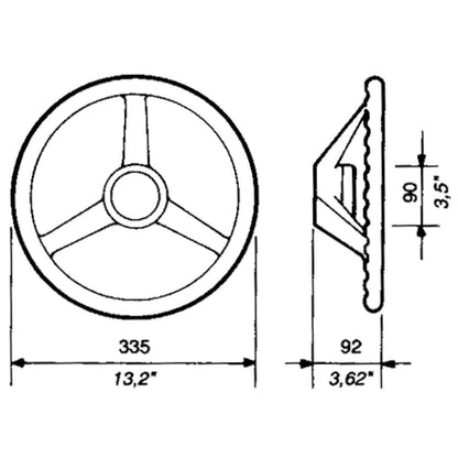 Ultraflex V32 Sports Standard Marine Steering Wheel - 335mm