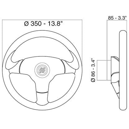 Ultraflex V60 / V61 Antigua Sports Standard Marine Steering Wheel - 350mm