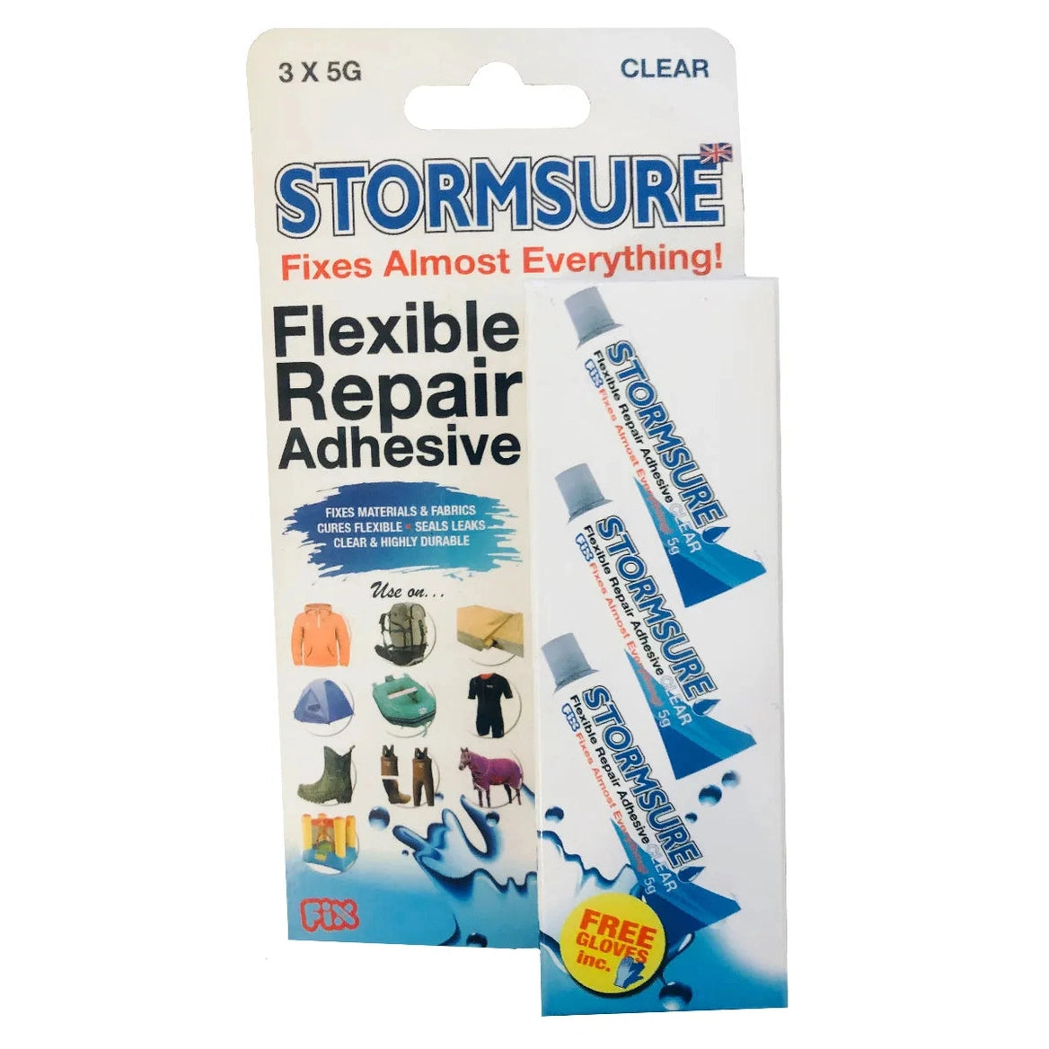 Stormsure Clear Flexible Repair Adhesive - 3 x 5g