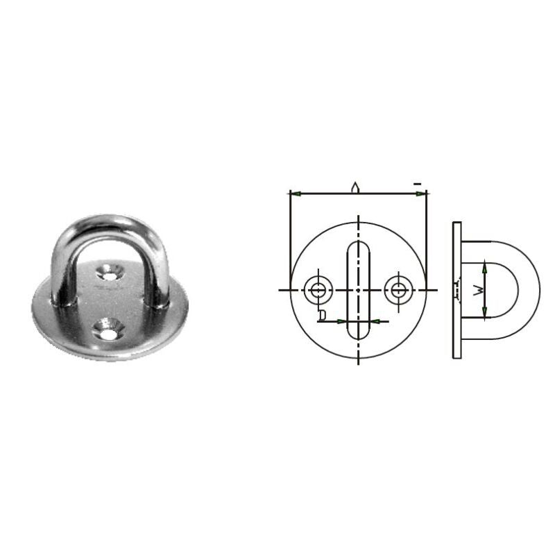 Waveline Stainless Steel Round Eye Plate