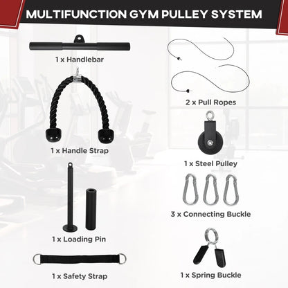 SPORTNOW Cable Pulley System For Lat Pull Downs With DIY Loading Weight Pin