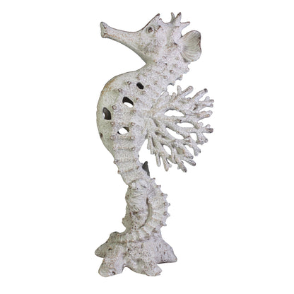 Hanah Coral Creatures Seahorse Hand Painted Resin Nautical Gift - 40cm