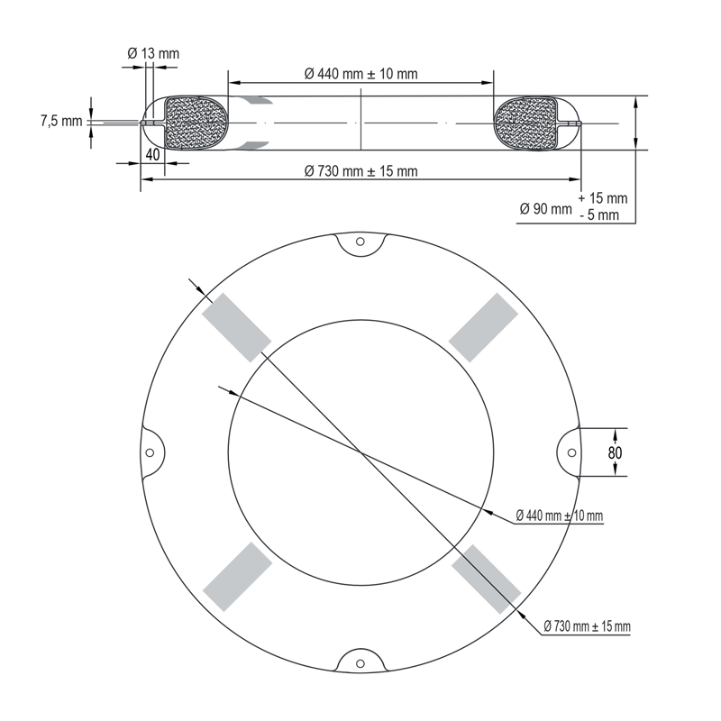 Lalizas Solas Approved MOB Lifebuoy Ring