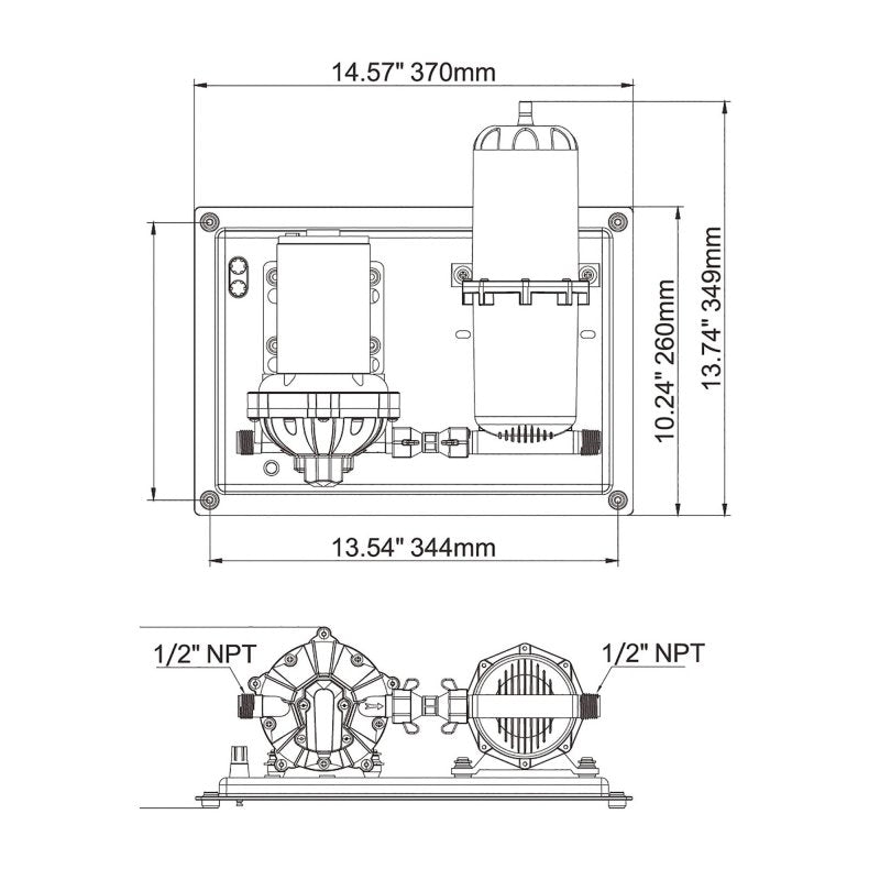 SEAFLO 51 Series Washdown Pump With Accumulator Tank