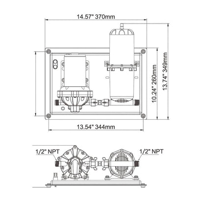 SEAFLO 51 Series Washdown Pump With Accumulator Tank