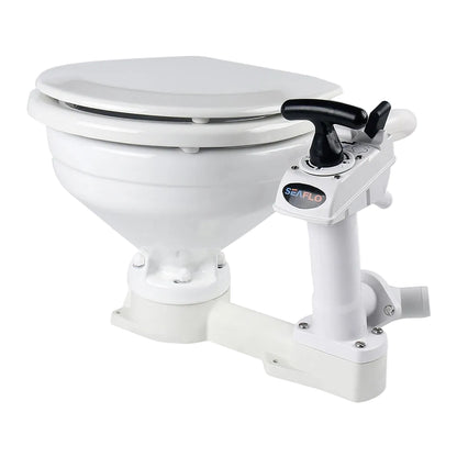 SEAFLO Manual Marine Toilet - Compact Size Bowl