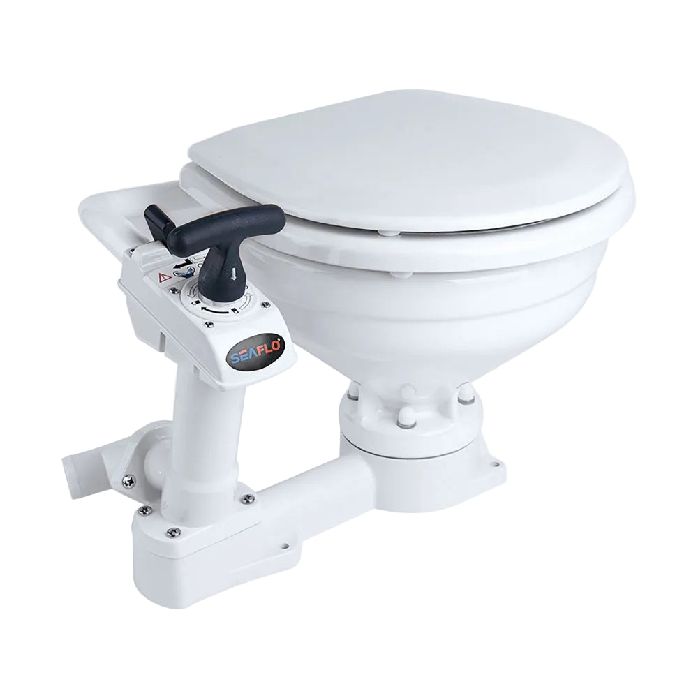 SEAFLO Manual Marine Toilet - Compact Size Bowl