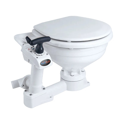 SEAFLO Manual Marine Toilet - Compact Size Bowl