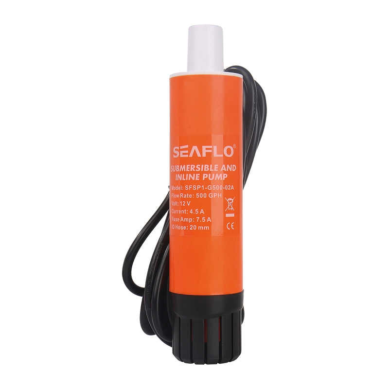 Seaflo Inline Pump 500gph 1m 12V Wire No Clips