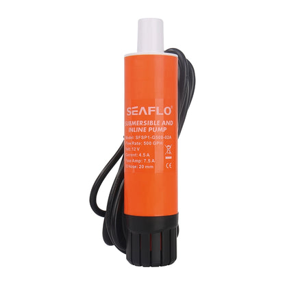 Seaflo Inline Pump 500gph 1m 12V Wire No Clips