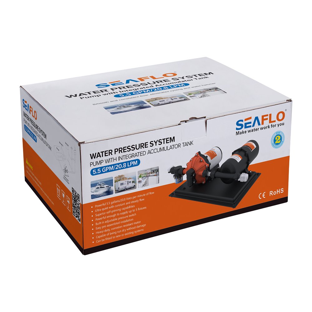 SEAFLO 51 Series Washdown Pump With Accumulator Tank