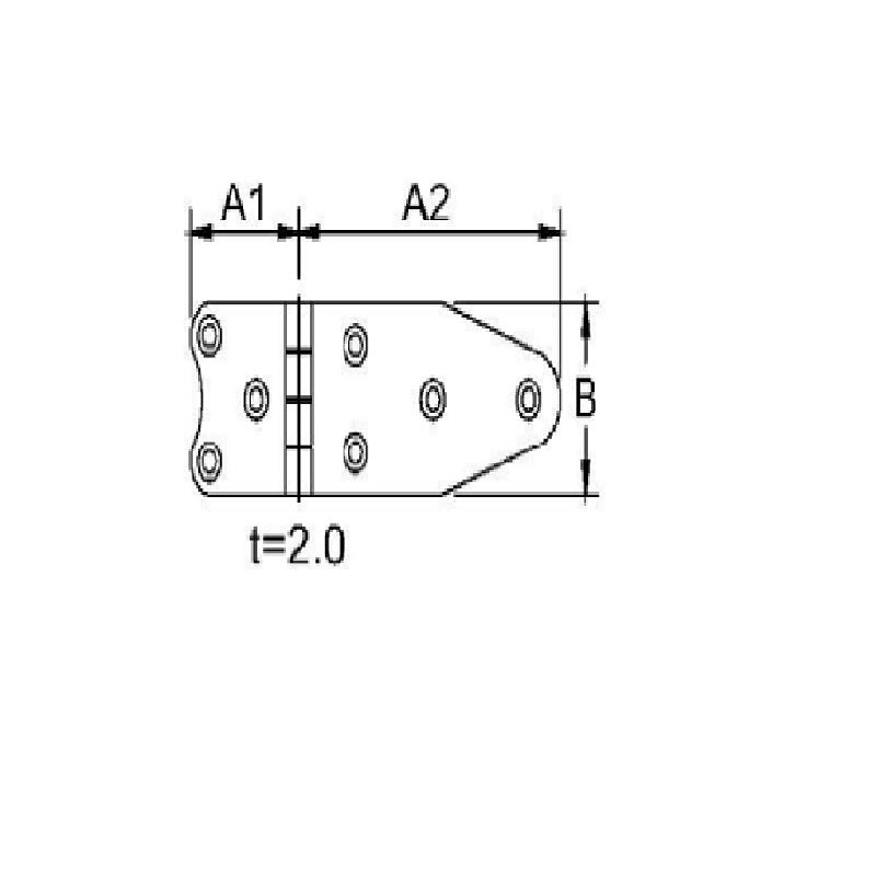 Stainless Steel Cuddy Hinge - 37.5mm + 90mm