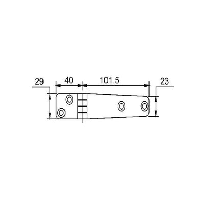Stainless Steel Heavy Duty Cast Hinge - 23 x 142mm