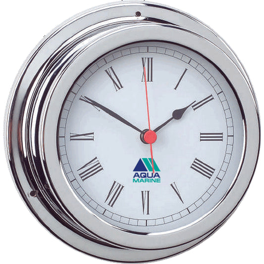 Aquamarine Chrome Face Finish Clock - 12cm