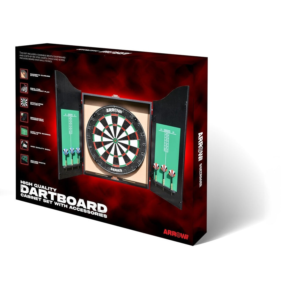 Arrow180 Bristle Dartboard Cabinet Set