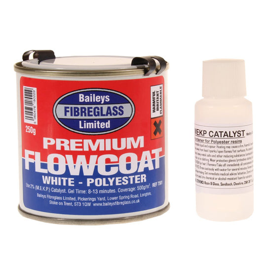 Baileys Fibreglass Topcoat / Flowcoat - Brilliant White