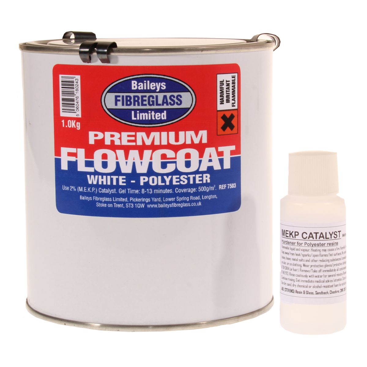 Baileys Fibreglass Topcoat / Flowcoat - Brilliant White