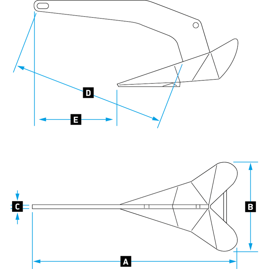 Lewmar Delta Galvanised Steel Wing Anchor