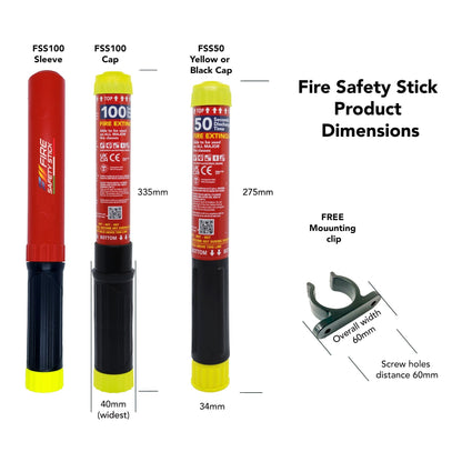 Fire Safety Stick FSS50 Hand Held Fire Extinguisher - 50 Seconds Discharge