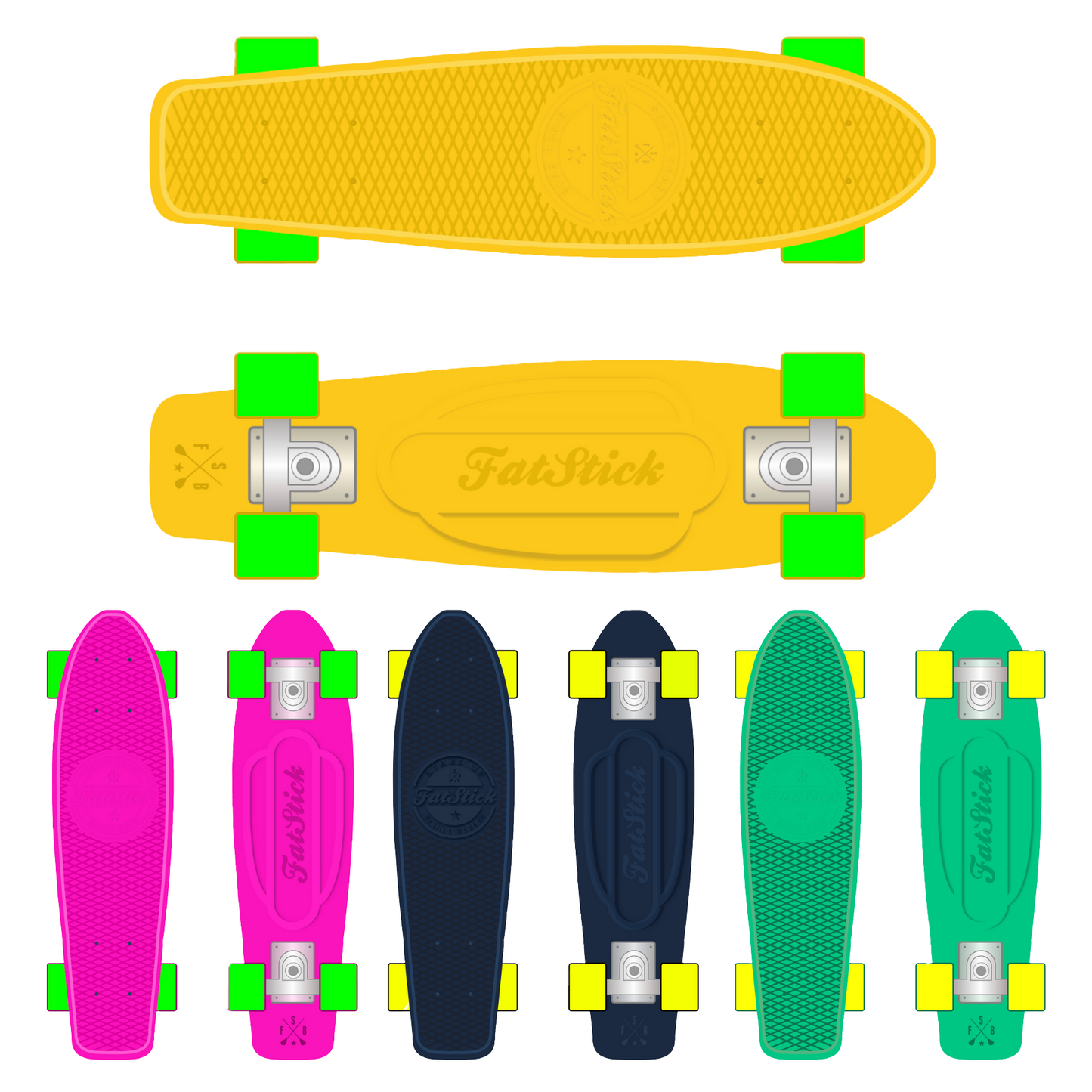 FatStick Mini-Cruiser Skateboards - 22 Inch