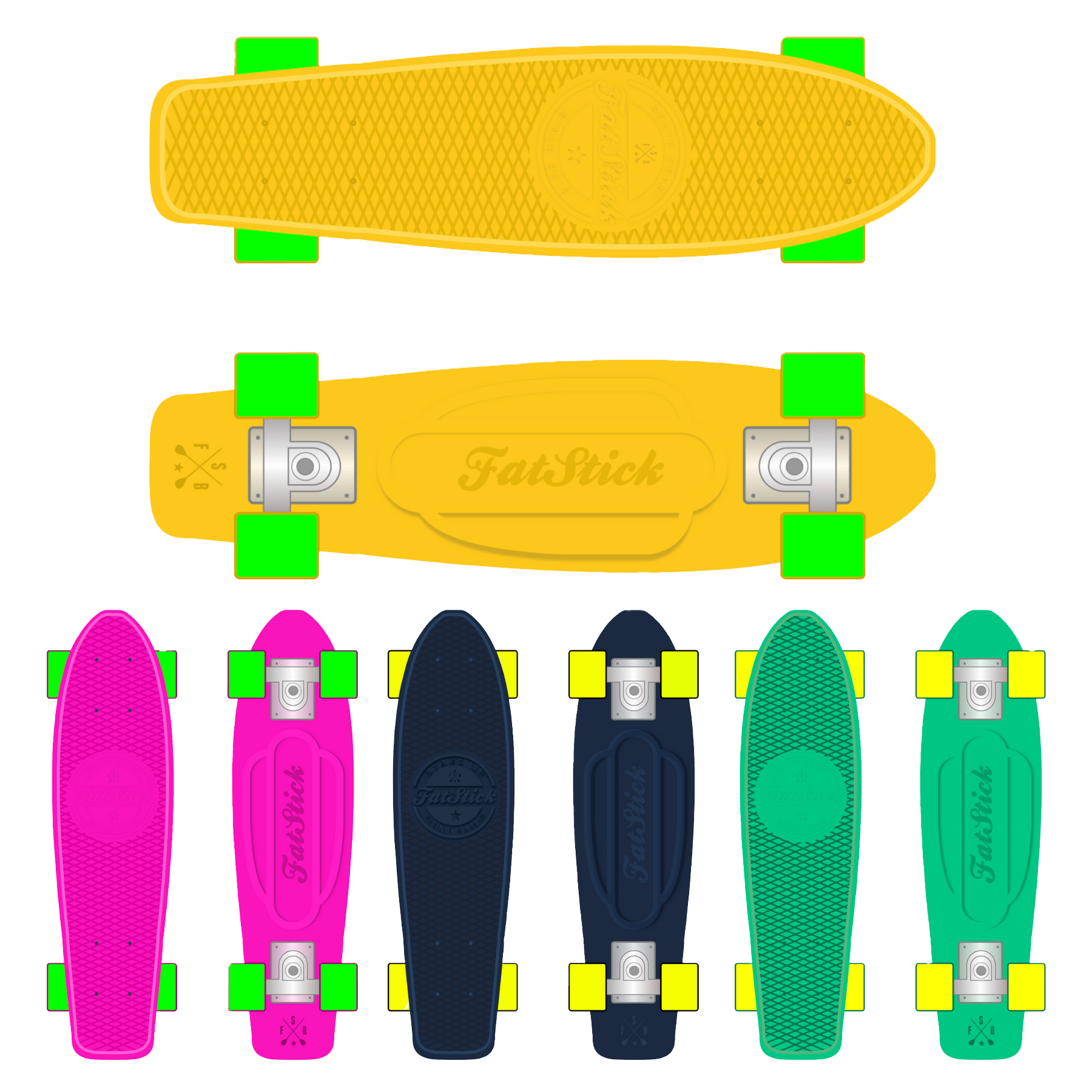 FatStick Mini-Cruiser Skateboards - 22 Inch