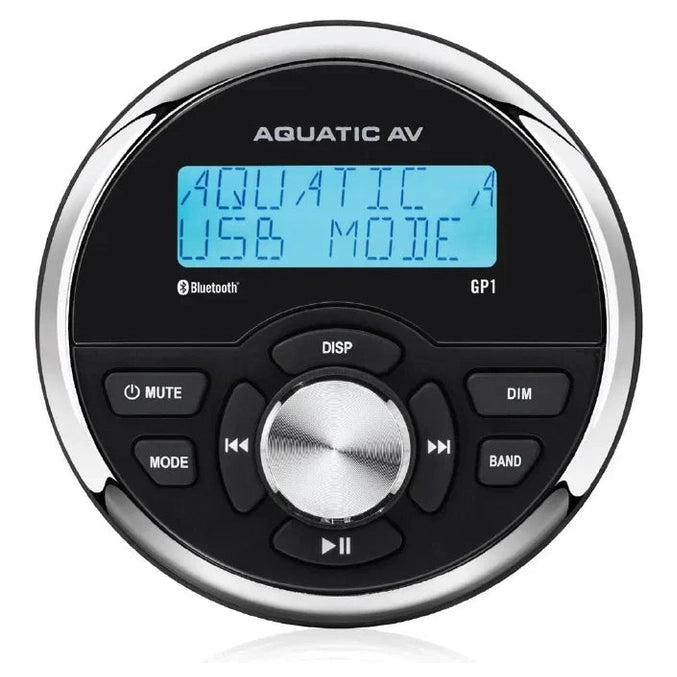Aquatic AV GP1 Gauge Size Marine Bluetooth Stereo