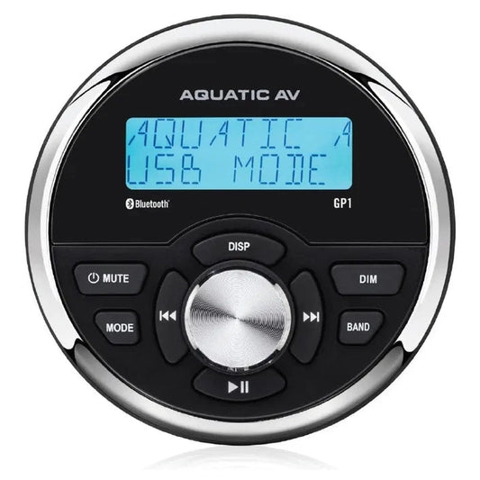 Aquatic AV GP1 Gauge Size Marine Bluetooth Stereo