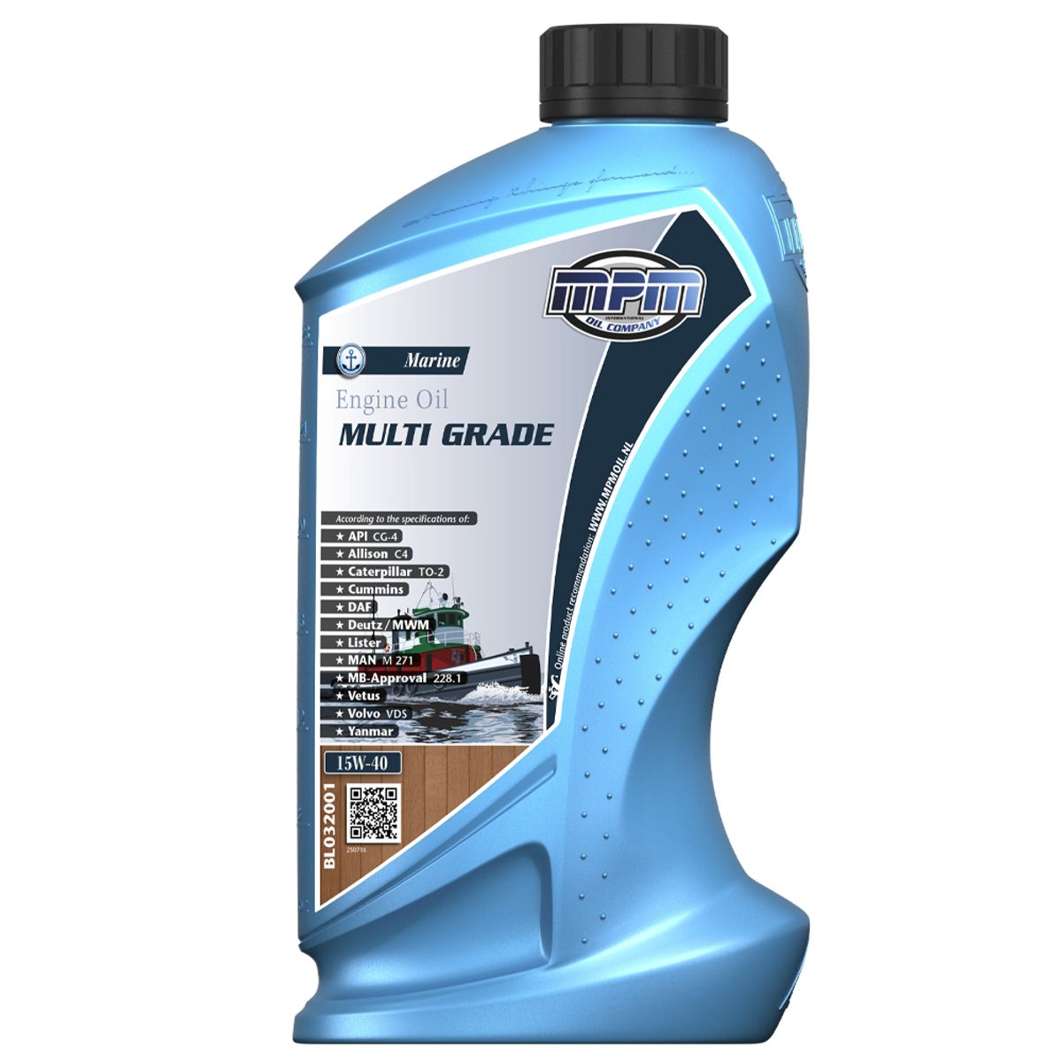 MPM Marine Multi Grade Engine Oil 15W-40 - 1 Litre