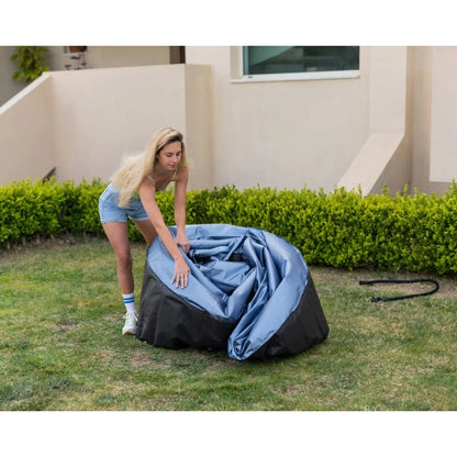 MSpa Comfort Tekapo 6 Person Square Black and Blue Inflatable Hot Tub