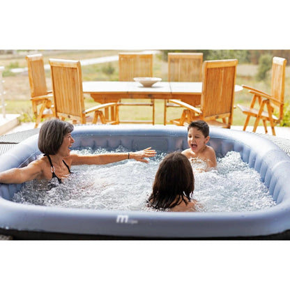 MSpa Comfort Tekapo 6 Person Square Black and Blue Inflatable Hot Tub
