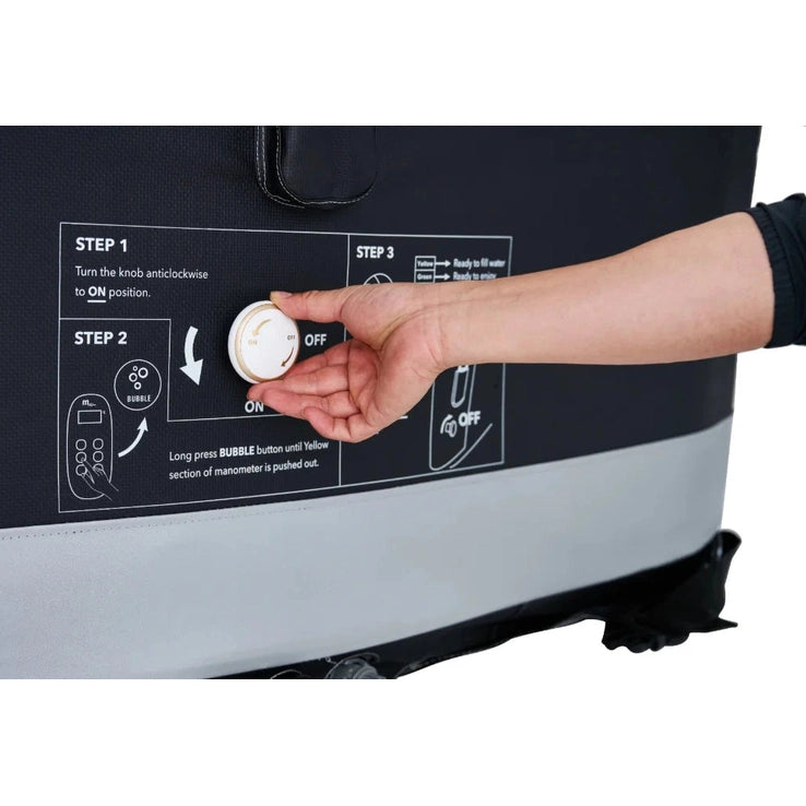 MSpa Premium Portland 6 Person Square Black Inflatable Hot Tub