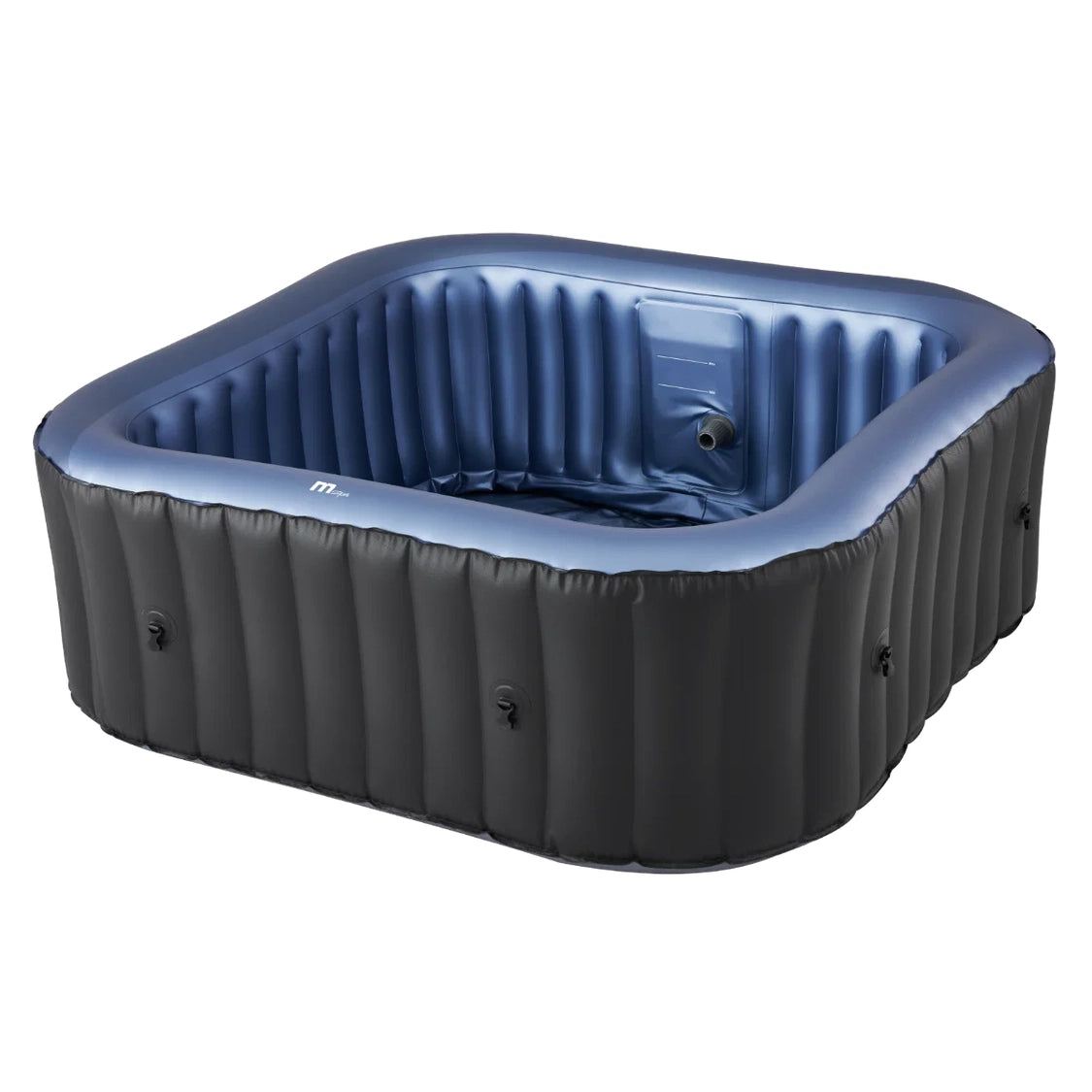 MSpa Comfort Tekapo 6 Person Square Black and Blue Inflatable Hot Tub