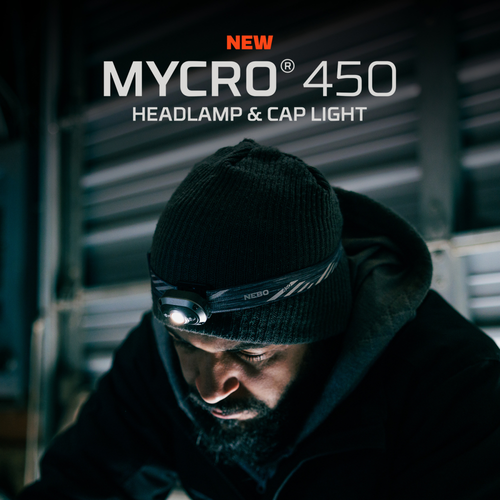 Nebo Mycro 450 Head Torch Convertible Headlamp - Up To 450 Lumens
