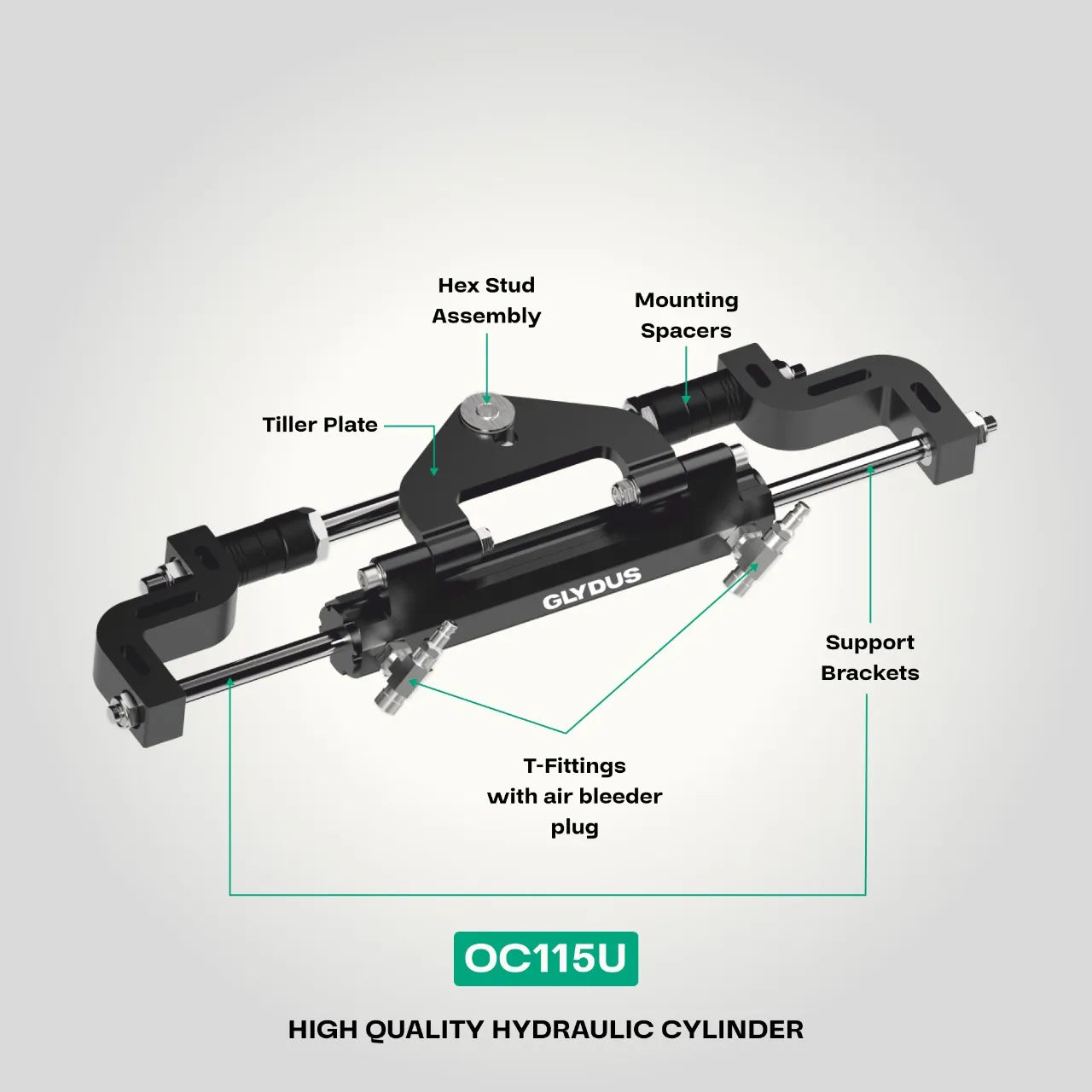 Glydus Outboard Hydraulic Steering Kit - Up To 115HP