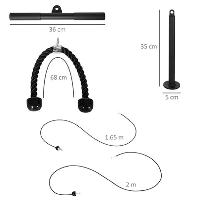 SPORTNOW Cable Pulley System For Lat Pull Downs With DIY Loading Weight Pin