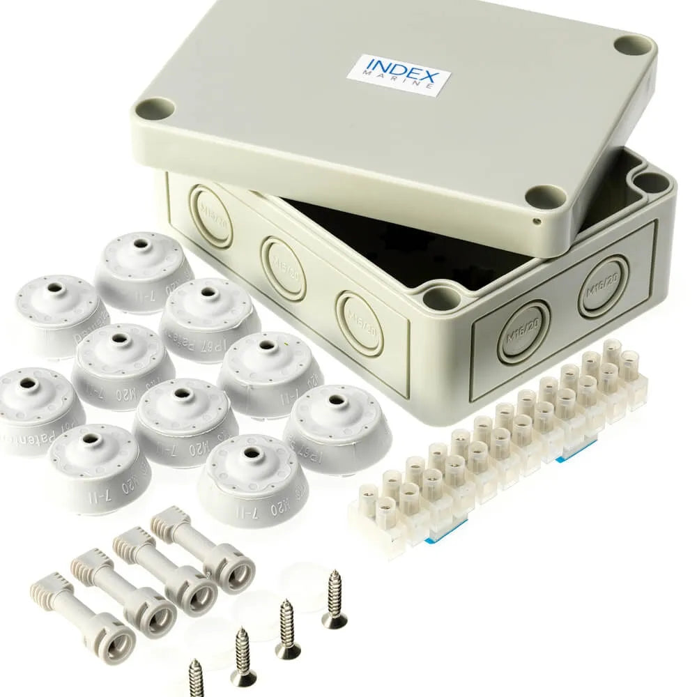 Index Marine Waterproof Medium 10 Way Junction Box Kit