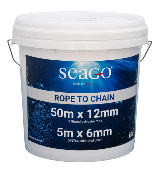 Seago Pre-Spliced 3 Strand Rope To Galvanised Steel Chain Kit
