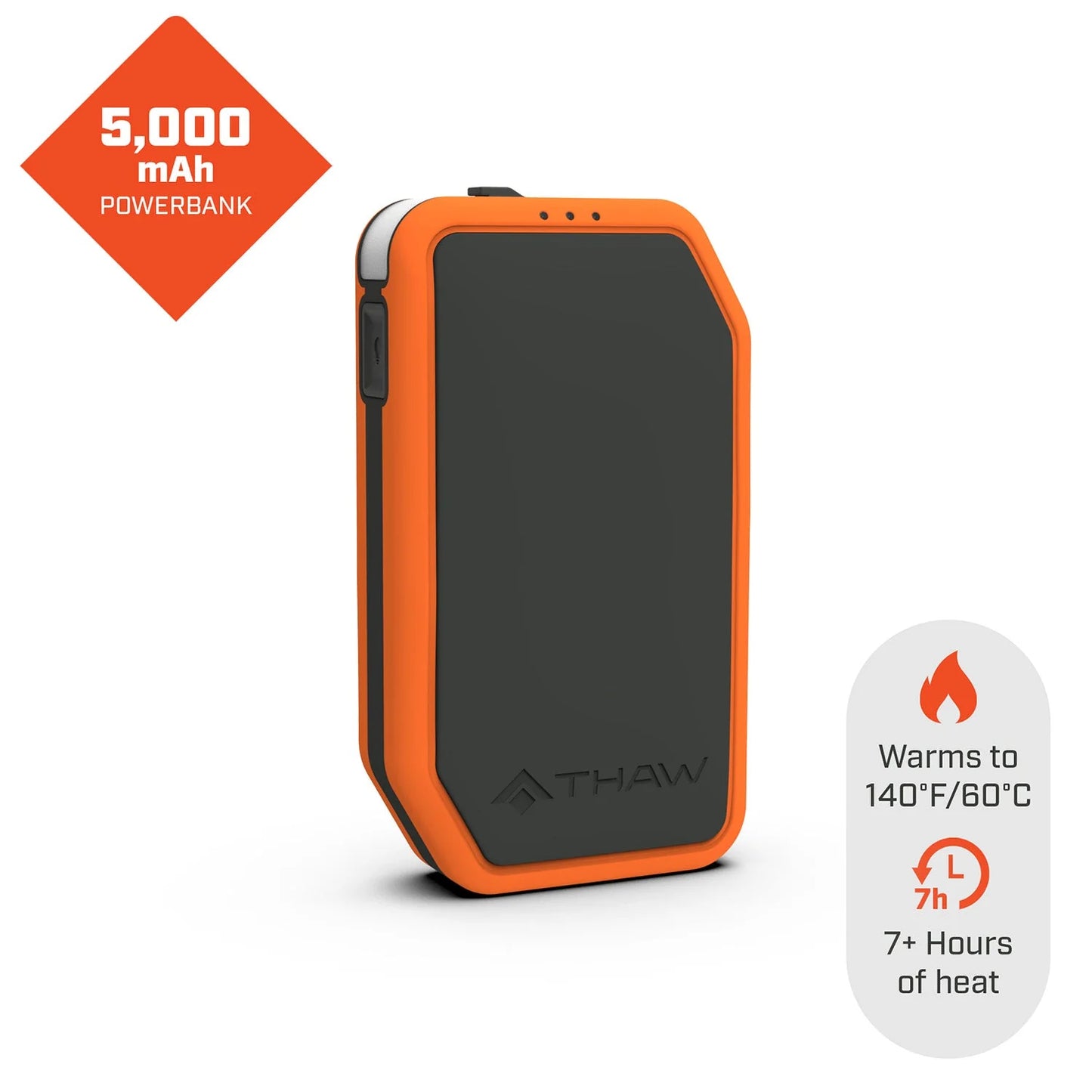 Thaw 5K Small Rechargeable Hand Warmer With Light And Power Bank