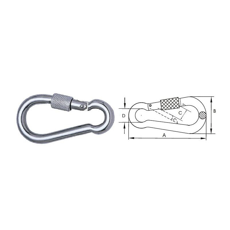 Waveline Stainless Steel Snap Hook With Screw