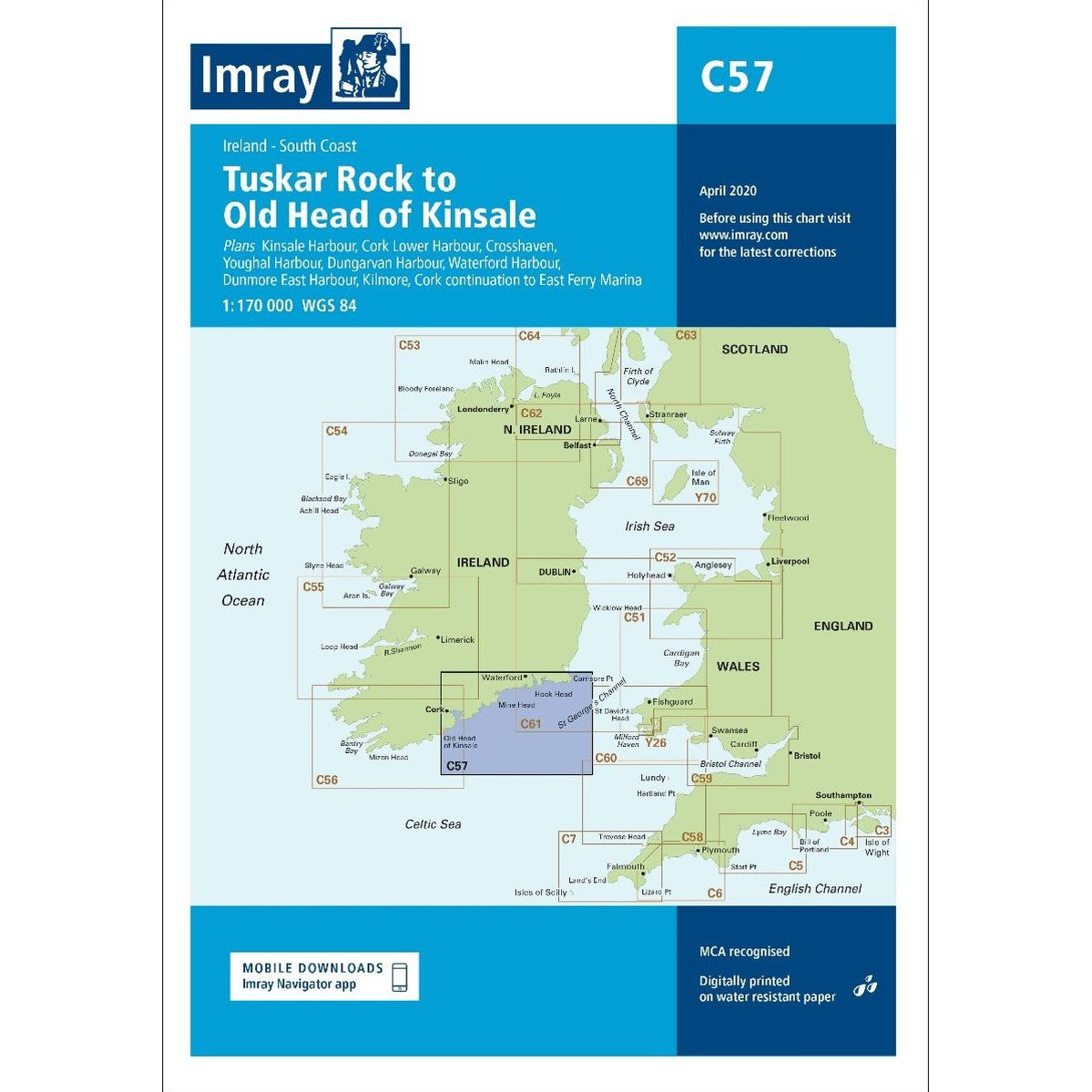 Imray C Series Nautical Navigation Charts - British Isle/EU