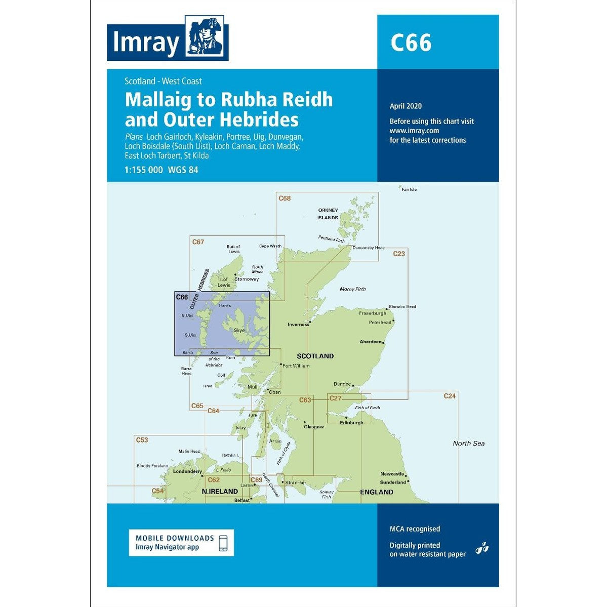Imray C Series Nautical Navigation Charts - British Isle/EU