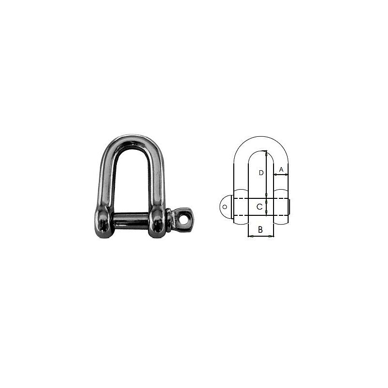 Waveline Stainless Steel D Shackle