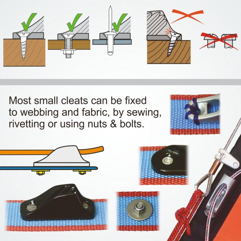 RWO Clamcleat Mini Black - 6mm