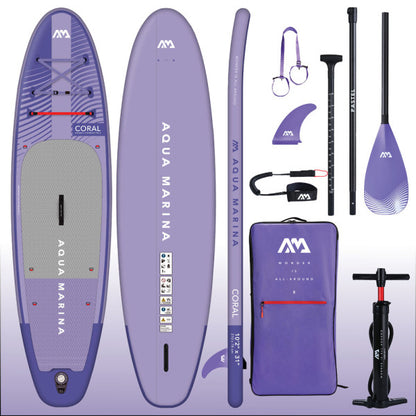 Aqua Marina Coral Advanced iSUP 10'2" Inflatable Paddle Board - Night Fade Purple