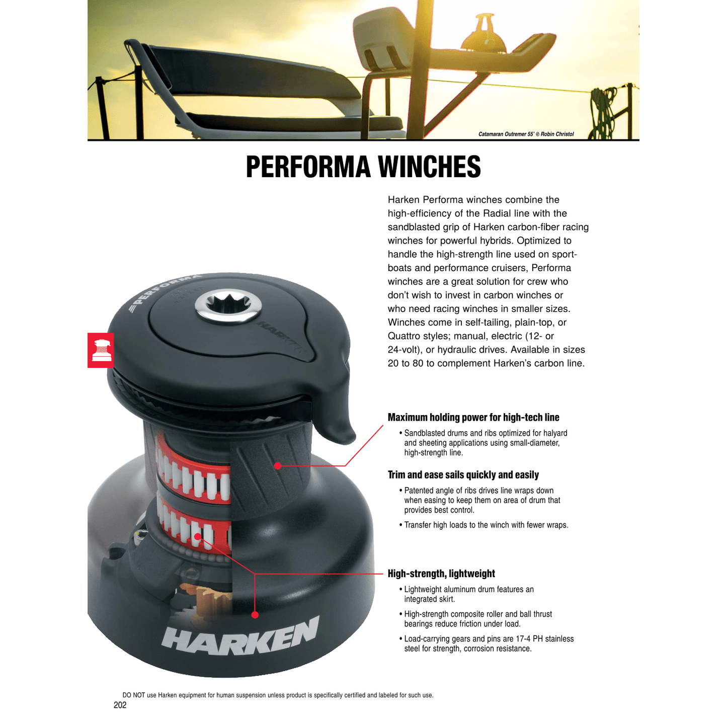 Harken Performa Plain-Top Manual Winches