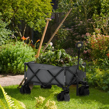 Outsunny Outdoor Pull Along Folding Cargo Wagon Trolley