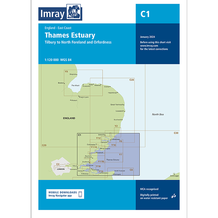 Imray C Series Nautical Navigation Charts - British Isle/EU