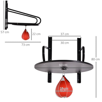 HOMCOM Wall-mounted Boxing Ball And Adjustable Frame