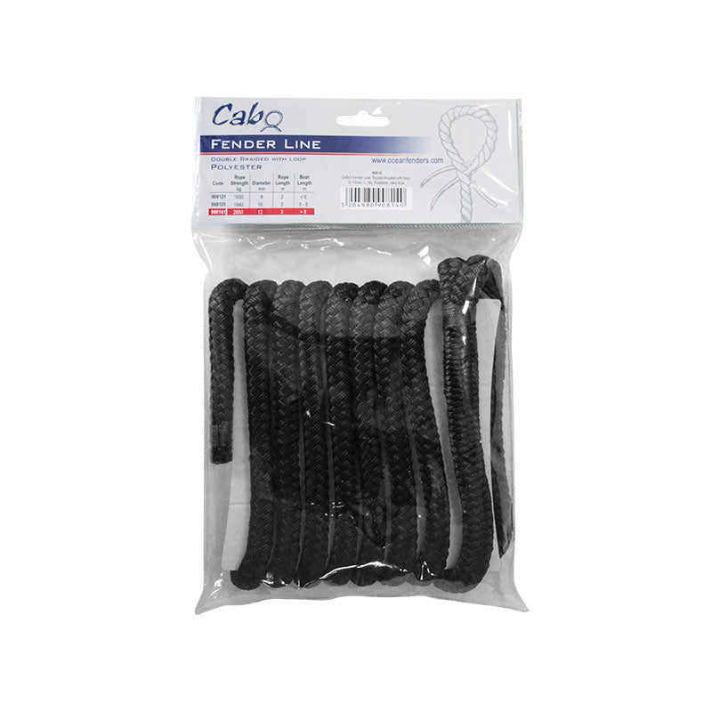 Lalizas CABO Fender Rope Line Braid On Braid With Loop - 10mm